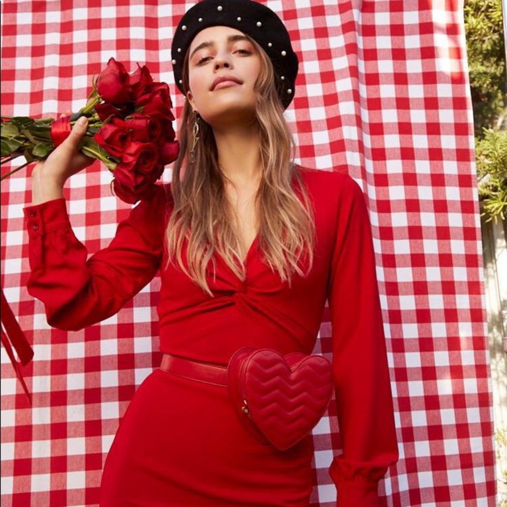Vegan Leather Red Heart Belt Bag ❤️